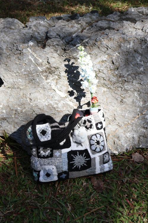 Handmade Crochet Patchwork Tote Bag